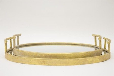 MOBESSO komplet dwóch złotych tac z lustrzanym blatem, Ø 42/36 cm