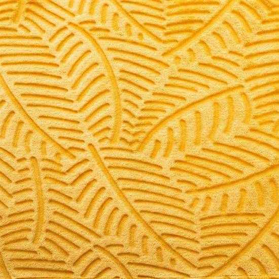 MUDYNA koc z motywem liści palmy żółty, 220x240 cm