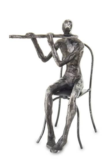 MUSICIAN figurka muzyka grającego na flecie, 20x14x13 cm