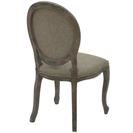 NADINE krzesło jasnoszare prowansalskie / rustykalne drewniane tapicerowane, wys. 98 cm