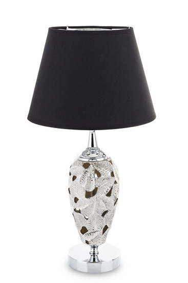 NATURAL lampa z czarnym kloszem na dekoracyjnej podstawie, wys. 54 cm