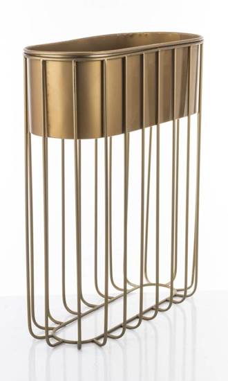 NEVA osłonka na stojaku złota metalowy druciany kwietnik, wys. 73 cm