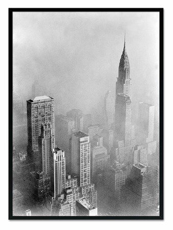 NEW YORK WE MGLE obraz w czarnej ramie, 53x73 cm
