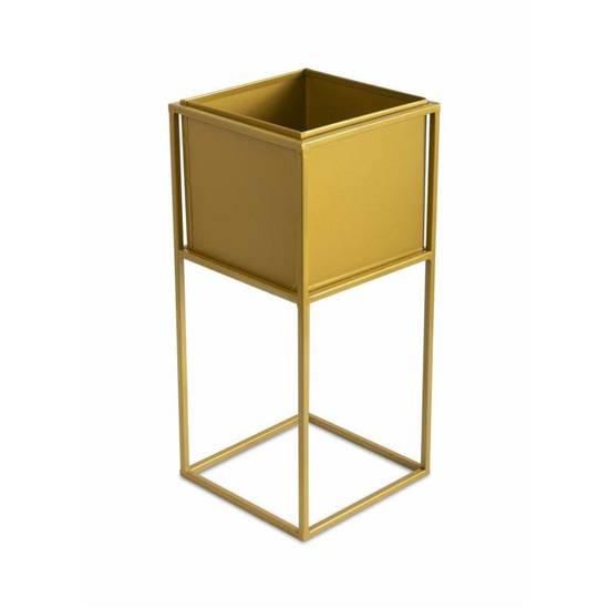 NIELA nowoczesny kwietnik złoty wykonany z metalu w stylu loft, wys. 50cm