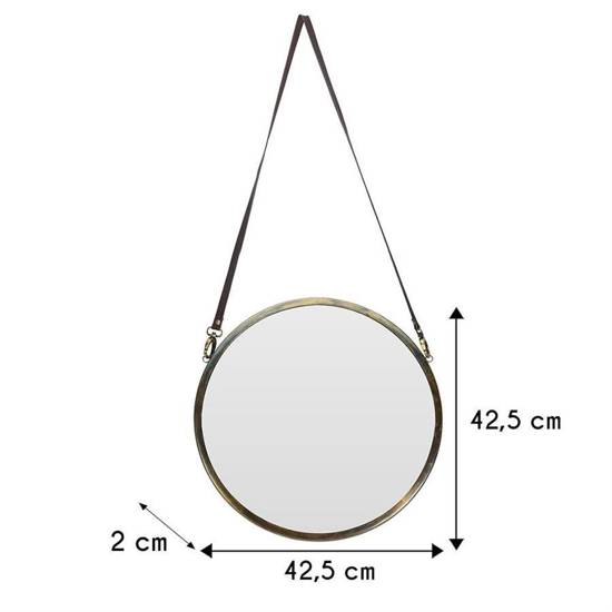 NOTRE lustro okrągłe na pasku w stylu antycznym, Ø 42 cm