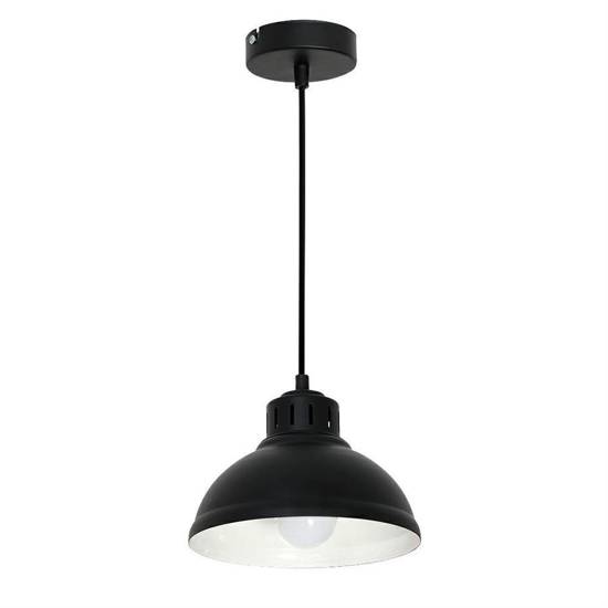 NOWIT żyrandol lampa industrialna czarna z metalu, szer. 21 cm