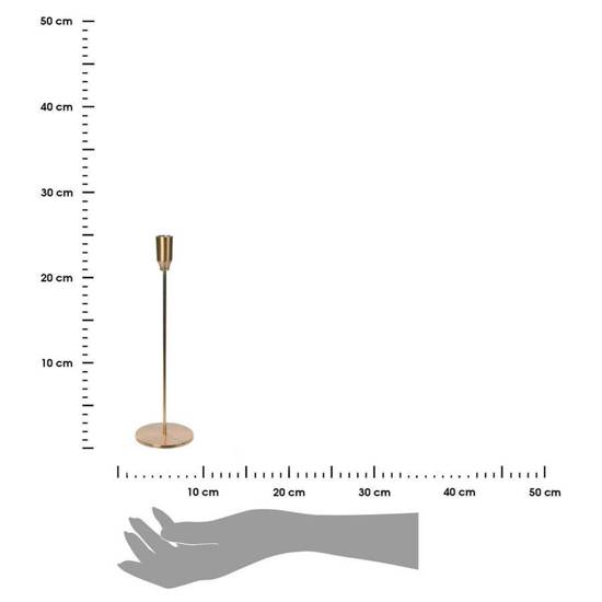 OPIUM świecznik aluminiowy złoty, wys. 25 cm