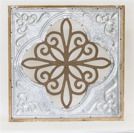 ORNAMENT dekoracja ścienna kremowa, 80x80 cm