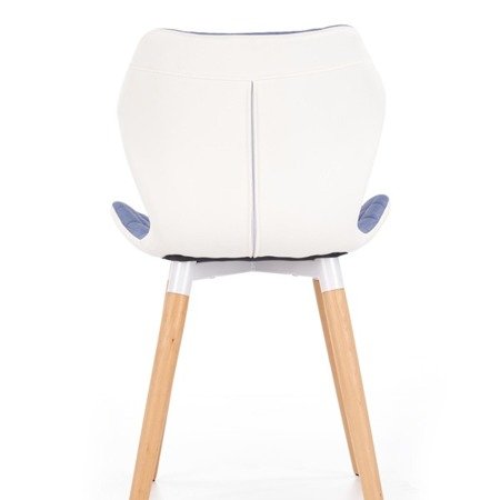 OSLO krzesło biało-niebieskie z pikowaną tapicerką