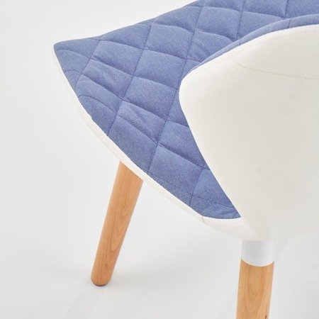 OSLO krzesło biało-niebieskie z pikowaną tapicerką