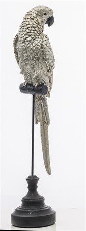 PAPUGA SIEDZĄCA figurka srebrna na stojaku, wys. 46 cm