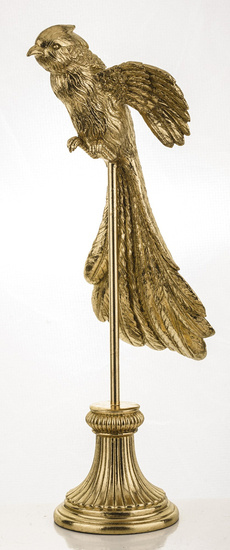 PAPUGA figurka złota na stojaku, wys. 50 cm