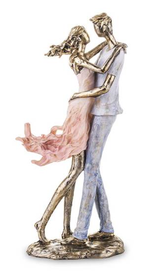 PARA W OBJĘCIACH figurka tańcząca para, wys. 33 cm 