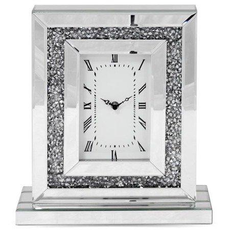 PARIS zegar lustrzany z kryształkami na podstawie, 36x32  cm