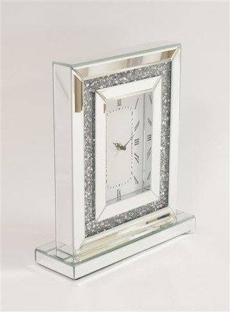 PARIS zegar lustrzany z kryształkami na podstawie, 36x32  cm