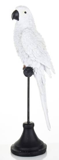 PARROT figurka papuga na czarnym stojaku, wys. 30 cm 