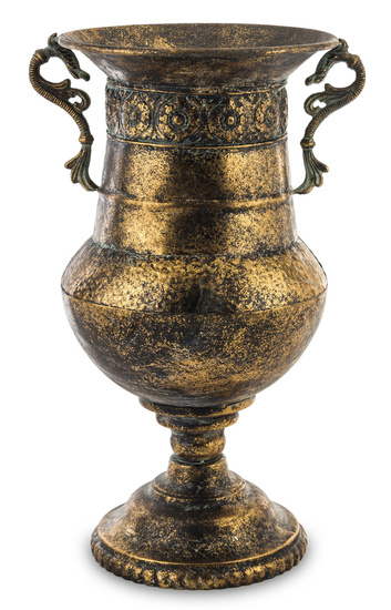 PEAR osłonka metalowa stare złoto z uchwytami na nóżce, wys. 59 cm