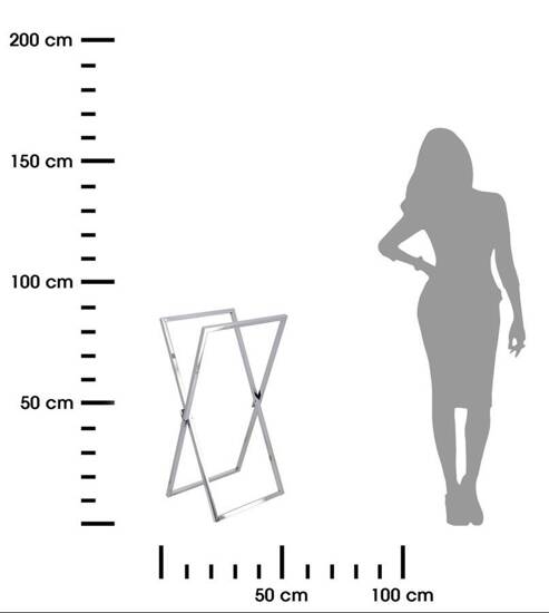PERMINO składany chromowany wieszak łazienkowy, wys. 85 cm