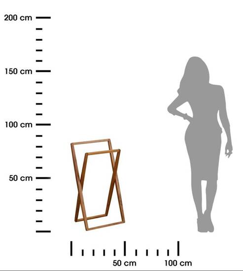 PERMINO składany drewniany wieszak łazienkowy, wys. 82 cm