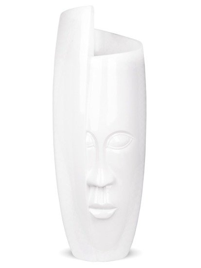 PIĘKNY EFEZJAN duży wazon biały z wizerunkiem twarzy, wys. 111 cm