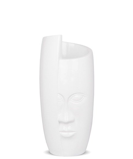 PIĘKNY EFEZJAN wazon biały z wizerunkiem twarzy, wys. 71 cm