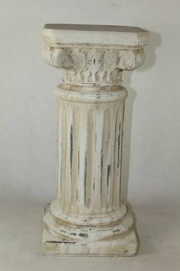 PIUS kwietnik kolumna ozdobna przecierana w stylu antycznym, wys. 39 cm
