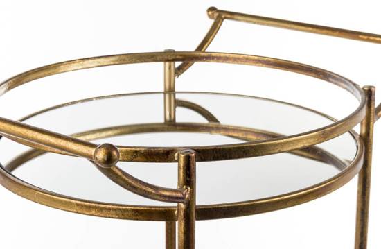 POIRE stolik barek metalowy z lustrzanym blatem, wys. 73 cm