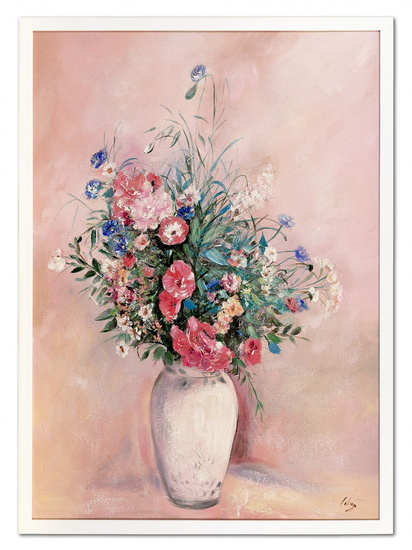 POLNE KWIATY II obraz ręcznie malowany kwiaty w wazonie, 53x73 cm