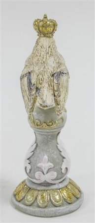 PTASZEK W KORONIE figurka wróbel, dekoracja ze złotym, wys. 16 cm
