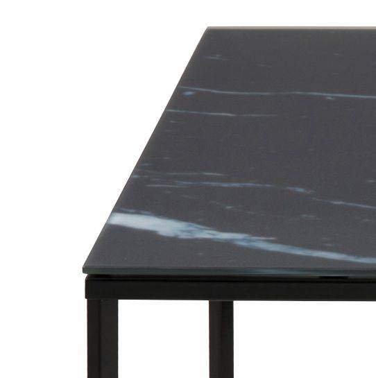 RALLO stolik z marmurowym blatem 80x80 cm z matowego szkła hartowanego, wys. 45 cm