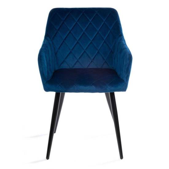 RICO krzesło tapicerowane koloru granatowego na metalowych nogach, wys. 83 cm