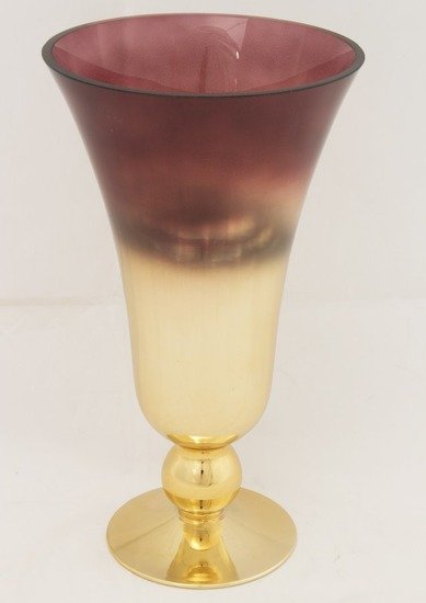 RODITI świecznik szklany złoto-purpurowy, wys.31 cm