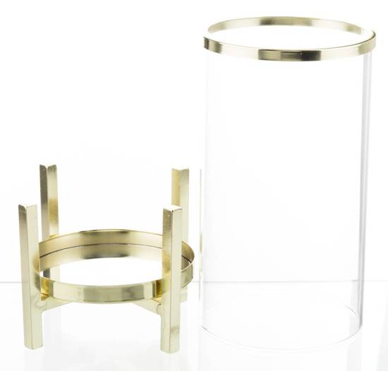 RODRIGO świecznik na złotym, metalowym stojaku, wys. 26 cm