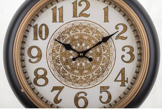 ROMEO zegar czarno-złoty, wys. 52 cm