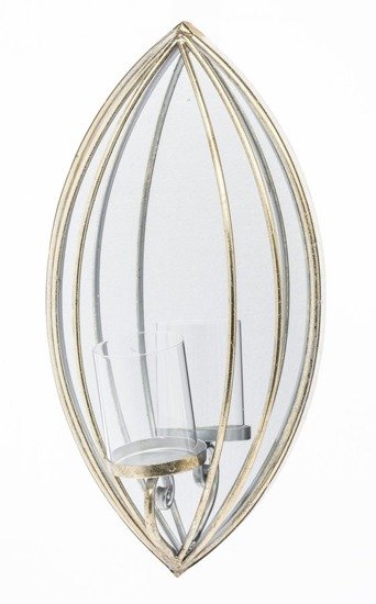ROSALIE lampion, świecznik ścienny z lustrem w kształcie łzy, do powieszenia, wys. 46 cm