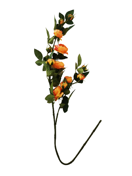 RÓŻE POMARAŃCZOWE gałązka z liśćmi, wys. 78 cm