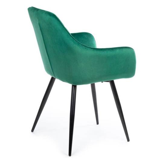 SAMETTI krzesło pikowane z aksamitnego materiału w kolorze ciemnozielonym, wys. 87 cm