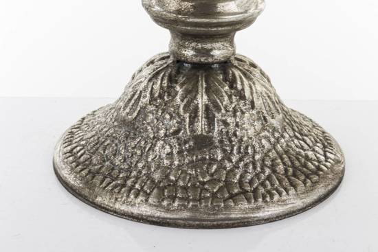 SAMORT osłonka metalowa srebrna ze zdobieniami, wys. 31 cm