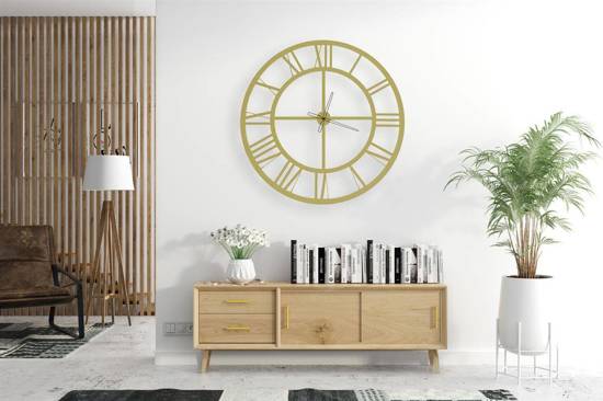 SATURI zegar złoty ażurowy w stylu glamour, Ø 70 cm
