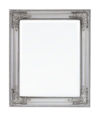 SENS lustro w srebrnej ramie stylizowanej, 62x52 cm, rama 7 cm