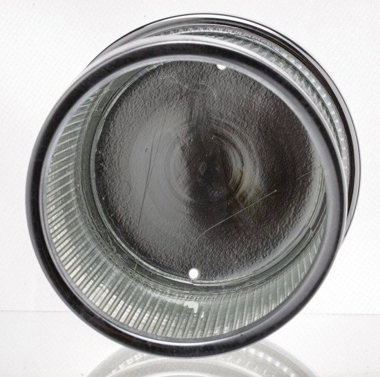 SIMON świecznik szklany ze srebrnym obrzeżem, wys. 18 cm, Ø 18 cm