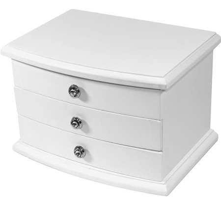 SISI szkatułka na biżuterię biała z szufladkami, 15x23x16 cm