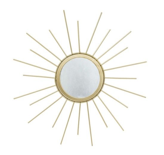 SONNE lustro złote metalowe słońce z promieniami, Ø 30 cm