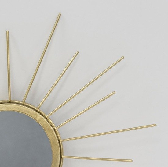 SONNE lustro złote metalowe słońce z promieniami, Ø 30 cm