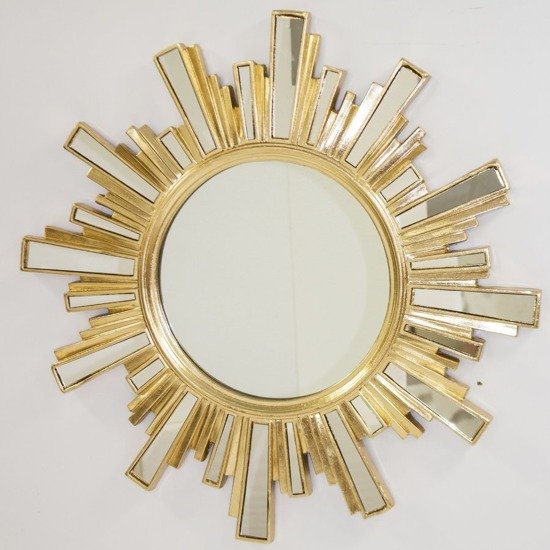 SONNE lustro złote w kształcie słońca, 78 cm