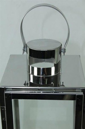 STING lampion srebrny metalowy, wys. 36 cm