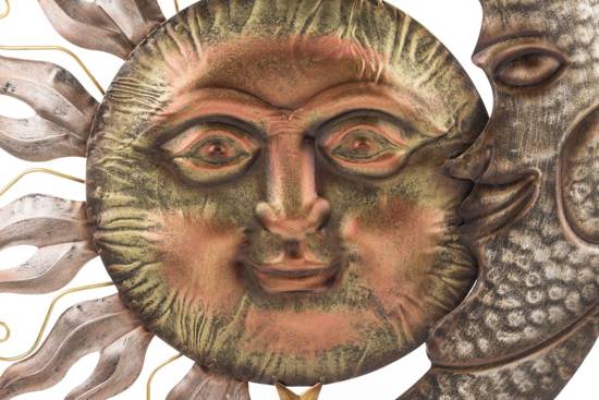 SUN AND MOON dekoracja ścienna metalowa słońce i księżyc, wys. 63 cm