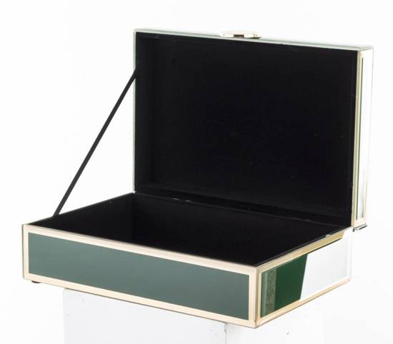 SZMARAGD szkatułka na biżuterię zielono-złota, wys. 8 cm