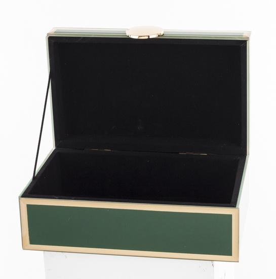 SZMARAGD szkatułka na biżuterię zielono-złota, wys. 9 cm