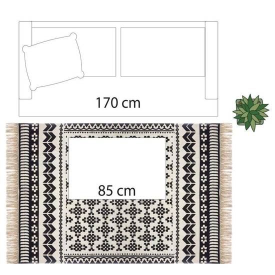 TAKEN dywan ozdobiony etnicznym wzorem i frędzlami,120x170 cm